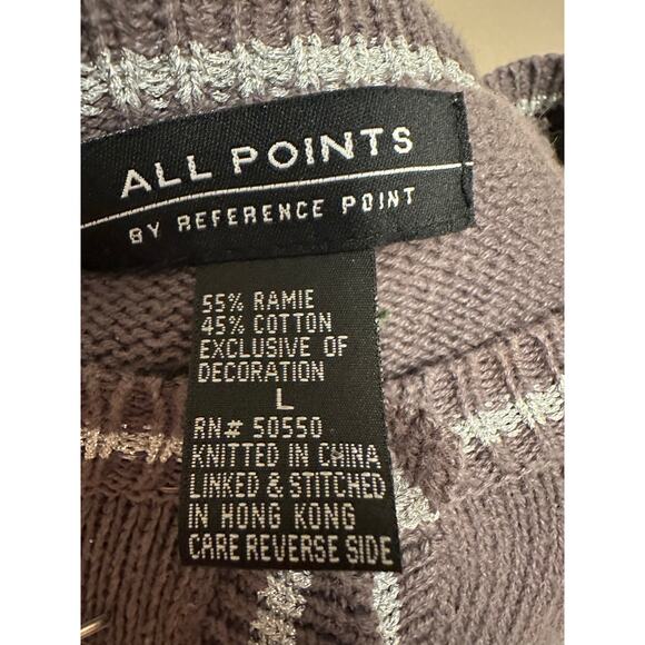 All Points Embroidered Winter Ice Skater Themed Sweater Cardigan Sz Large - Picture 5 of 5